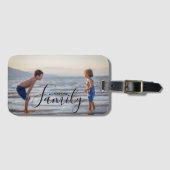 Einfache, moderne Fotomodelle - eigener Familienna Gepäckanhänger (Vorderseite (Horizontal))