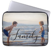 Einfache, moderne Fotomodelle - eigener Familienna Laptopschutzhülle (Vorderseite)