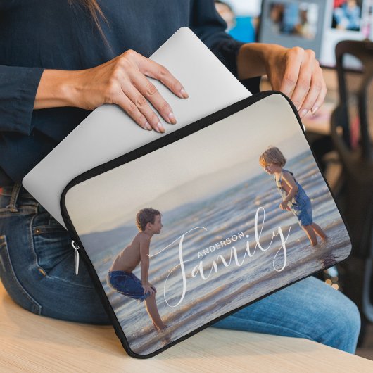 Einfache, moderne Fotomodelle - eigener Familienna Laptopschutzhülle