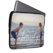 Einfache, moderne Fotomodelle - eigener Familienna Laptopschutzhülle (Vorne Rechts)