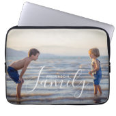 Einfache, moderne Fotomodelle - eigener Familienna Laptopschutzhülle (Vorderseite)