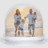 Einfache, moderne Fotomodelle - eigener Familienna Schneekugeln (Vorderseite)