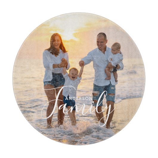 Einfache, moderne Fotomodelle - eigener Familienna Schneidebrett (Vorderseite)