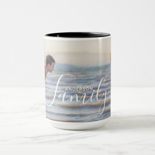 Einfache, moderne Fotomodelle - eigener Familienna Tasse (Zentrum)