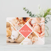 Einfache, moderne Fotos freuen sich über Muttertag Karte (Stehend Vorderseite)