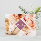 Einfache, moderne Fotos freuen sich über Muttertag Karte (Stehend Vorderseite)