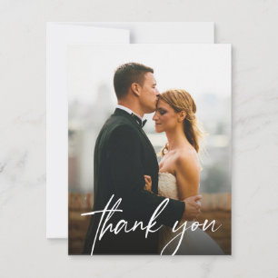 Einfache, moderne Fotos für 2 Hochzeiten Dankeskarte