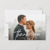 Einfache moderne Fotos für 2 Hochzeiten Dankeskarte (Vorderseite)