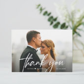 Einfache moderne Fotos für 2 Hochzeiten Dankeskarte (Stehend Vorderseite)