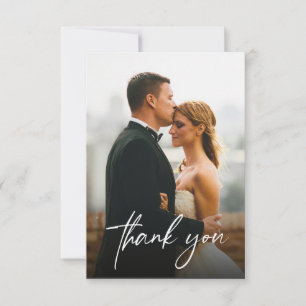 Einfache moderne Fotos für 2 Hochzeiten Dankeskarte