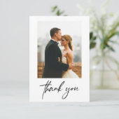 Einfache moderne Fotos Hochzeit Vielen Dank Dankeskarte (Stehend Vorderseite)