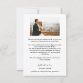 Einfache moderne Fotos Hochzeit Vielen Dank Dankeskarte (Rückseite)