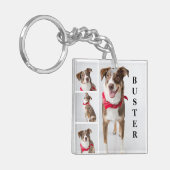 Einfache moderne Fotosammlung für Haustiere Schlüsselanhänger (Vorderseite links)