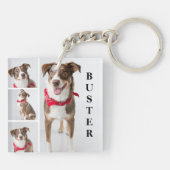 Einfache moderne Fotosammlung für Haustiere Schlüsselanhänger (Rückseite)