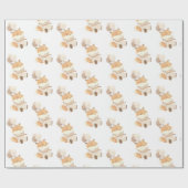 Einfache moderne Fox mit Balloons Geschenkpapier (Flach)