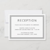 Einfache moderne Frame Elegante Empfang Card RSVP Karte (Vorderseite)