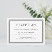 Einfache moderne Frame Elegante Empfang Card RSVP Karte (Stehend Vorderseite)