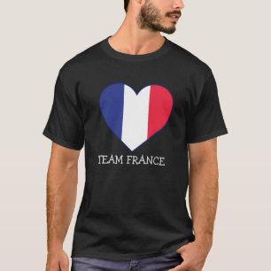 Einfache moderne FRANCE Fan Cheer Flag Teamname T-Shirt