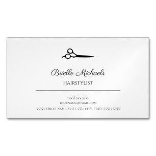 Einfache moderne Friseurschere Friseurstylistin Magnetische Visitenkarte