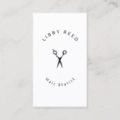 Einfache moderne Friseurschere Weiß Visitenkarte (Vorderseite)