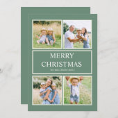 Einfache Moderne frohe Weihnachten 4-Familie Foto  (Vorne/Hinten)