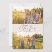 Einfache Moderne Frohe Weihnachten Grau-Script-Fot (Vorderseite)