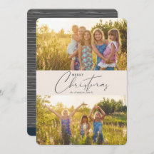 Einfache Moderne Frohe Weihnachten Grau-Script-Fot