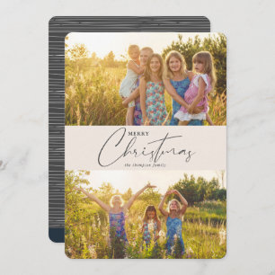 Einfache Moderne Frohe Weihnachten Grau-Script-Fot