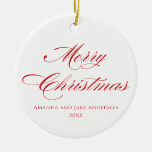 Einfache moderne frohe Weihnachten Keramik Ornament