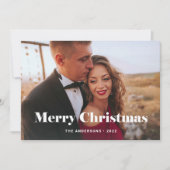 Einfache Moderne frohe Weihnachten mit Foto (Vorderseite)