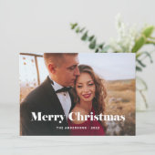 Einfache Moderne frohe Weihnachten mit Foto (Stehend Vorderseite)