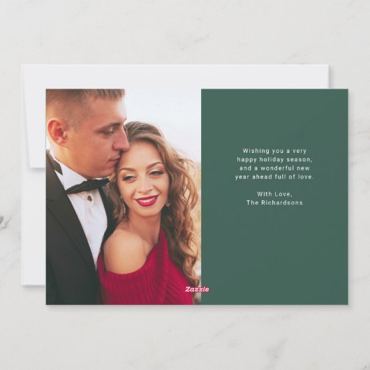 Einfache Moderne frohe Weihnachten mit Foto (Rückseite)