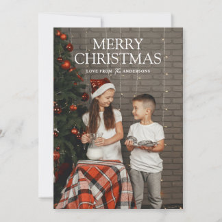 Einfache moderne Frohe Weihnachten Vollfoto-Karte