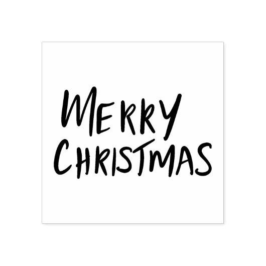 Einfache Moderne | Frohe Weihnachts-Lässige Schrif Gummistempel (Prägung)
