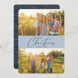 Einfache Moderne frohe Weihnachts-Script-Foto Holi Feiertagskarte