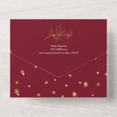 Einfache moderne fröhliche und helle Weihnachtskar All In One Einladung (Rückseite)