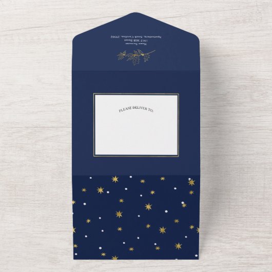 Einfache moderne fröhliche und helle Weihnachtskar All In One Einladung (Außenbereich)