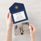 Einfache moderne fröhliche und helle Weihnachtskar All In One Einladung (Abreißen)