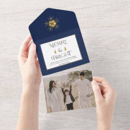 Einfache moderne fröhliche und helle Weihnachtskar All In One Einladung