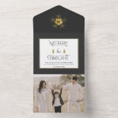 Einfache moderne fröhliche und helle Weihnachtskar All In One Einladung (Innen Boden)