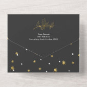 Einfache moderne fröhliche und helle Weihnachtskar All In One Einladung (Rückseite)