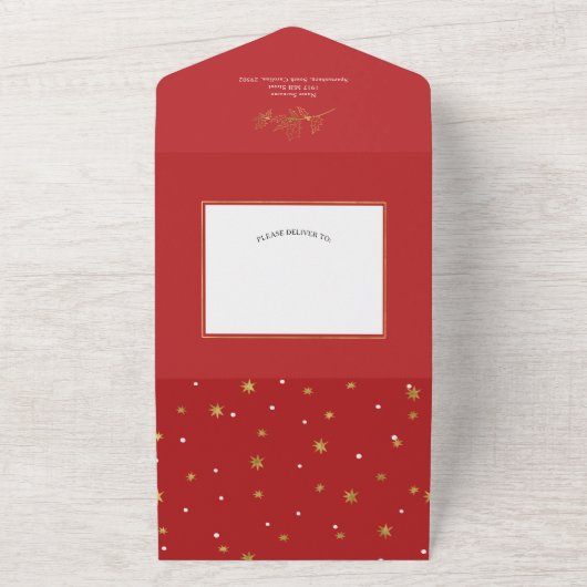 Einfache moderne fröhliche und helle Weihnachtskar All In One Einladung (Außenbereich)