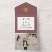 Einfache moderne fröhliche und helle Weihnachtskar All In One Einladung (Innen Boden)