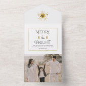 Einfache moderne fröhliche und helle Weihnachtskar All In One Einladung (Innen Boden)