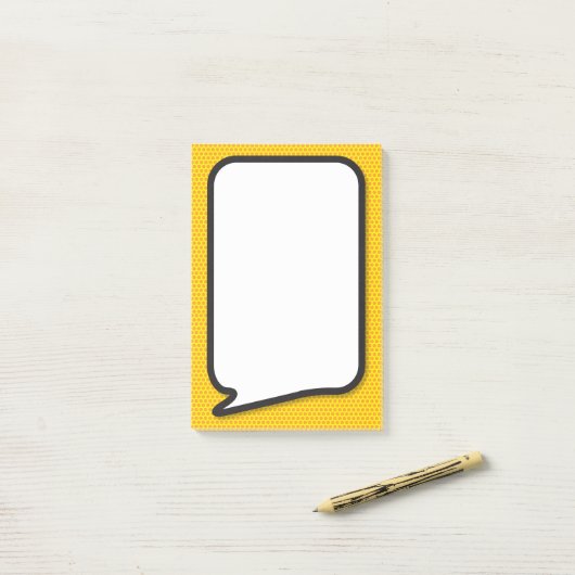 Einfache moderne Fun Comic Book Speech Blase Post-it Klebezettel (Auf Schreibtisch)