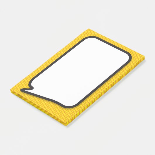 Einfache moderne Fun Comic Book Speech Blase Post-it Klebezettel (angewinkelt)