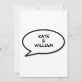 Einfache moderne Fun Comic Schwarz-Weiß-Hochzeit Einladung (Rückseite)