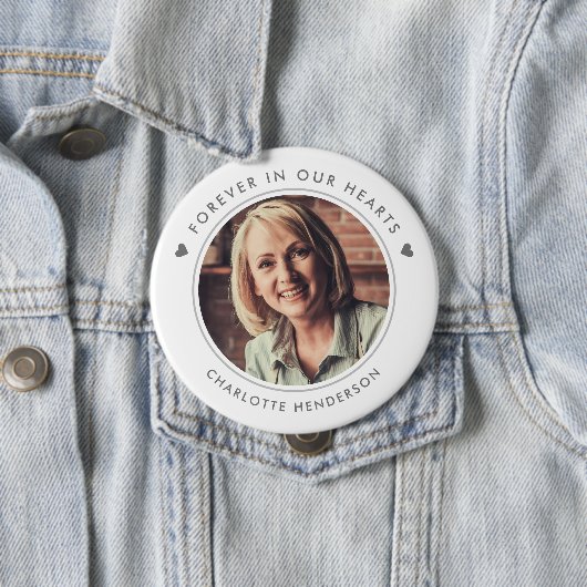 Einfache Moderne für immer in unserem Herz-Foto Button (Beispiel)