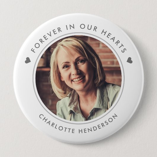 Einfache Moderne für immer in unserem Herz-Foto Button (Vorderseite)
