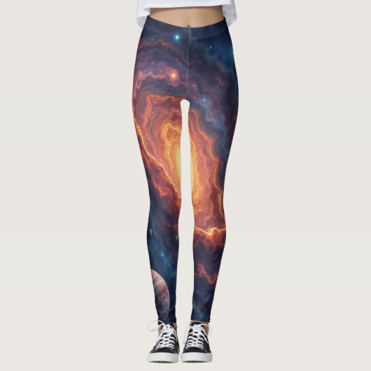 Einfache Moderne: Galaxy Space Rock Coole Leggings (Vorderseite)